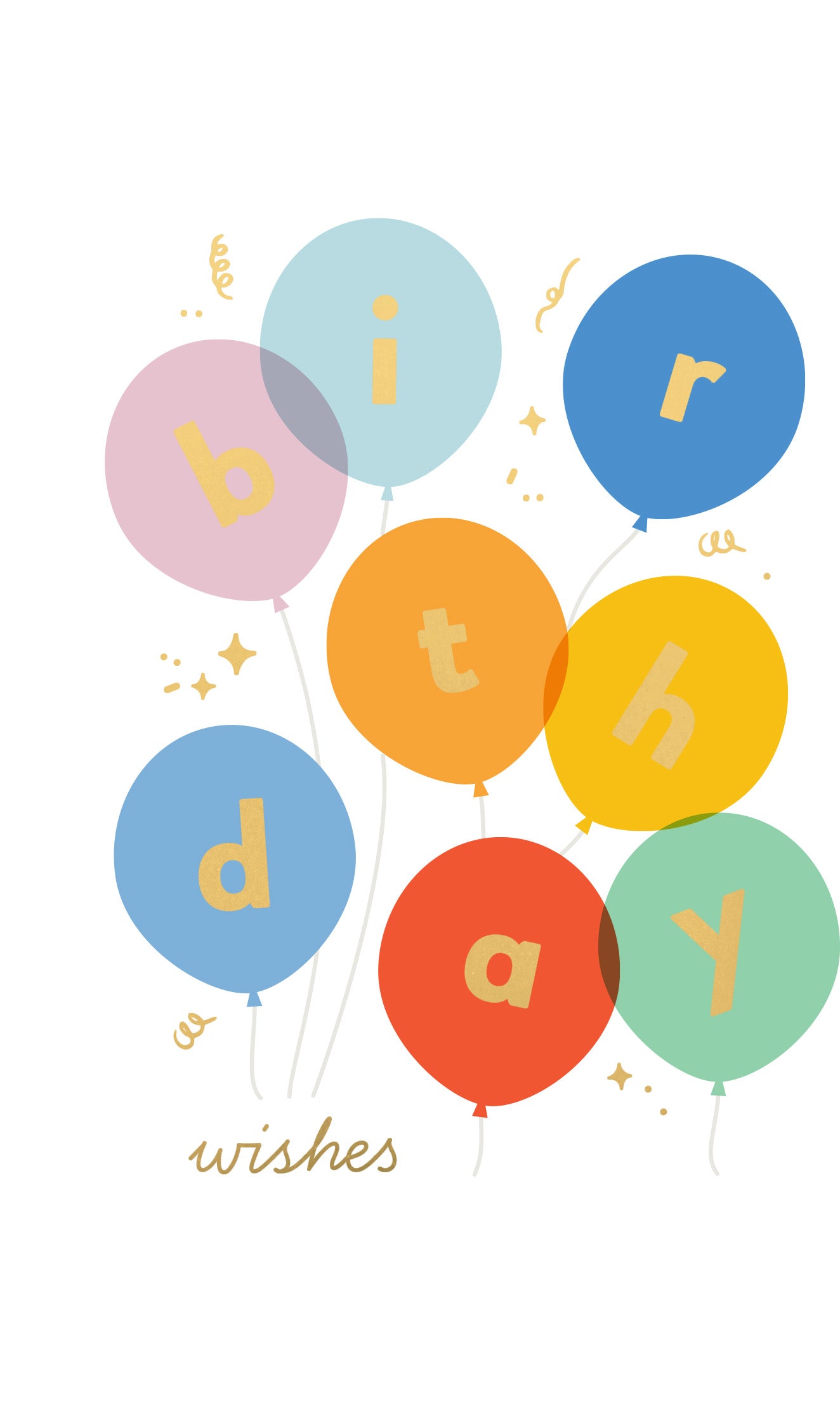 Greeting Card Party Time - Bright Balloons